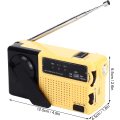 Miniatyrbilde 7 av 10: Håndsveiv lommelykt radio, bærbar utendørs nødradio for nødsituasjoner