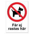 Ingen hundpromenader här skylt / Hundskylt / Varningsskylt Hund / A5
