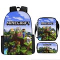 MINECRAFT Tryckt Ryggsäck 3-delat Set för Högstadieelever 32