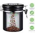 Miniatyrbilde 3 av 5: Kaffeboks i rustfritt stål, aromabeholder, oppbevaringsboks, isoleringsboks for kaffebønner, pulver, te, nøtter, kakao