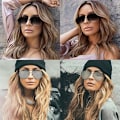 Miniatyrbillede 2 af 5: Oversize Aviator Solbriller til Kvinder Mænd Trendy Retro Bulk Shade Sort Faded Solbriller Klassisk UV Beskyttelse