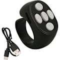 Miniatyrbild 5 av 5: Bluetooth-fjärrkontroll för sidvändning, trådlös rullfjärrkontroll, laddningsbar, ringdesign Bluetooth-fjärrkontroll Black
