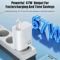 Miniatyrbild 7 av 7: Original Xiaomi 67W USB Super Snabbladdare Ström Mi 12 11 6A Typ C Kabel POCO X5 X4 Pro Redmi Note 9 10 11 Laddare EU Laddare och Kabel EU Charger and Cable 1 m