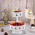 Miniatyrbild 5 av 9: Ramadan Serveringsfat - 2-vånings Metallfat Eid Mubarak Måne och Stjärna Islam Muslimer Al