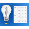Miniatyrbilde 2 av 5: 4 stk A55 halogen energisparende pære gammeldags lyspære halogen wolfram øyevern oppvarming oppdrettslampe fullspektrum dimmbar E27 skrue E27 42W