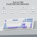 Miniatyrbild 2 av 6: Mekanisk Speltangentbord, BT5.0/2.4GHz/USB-C Bytbar Anpassat Tangentbord, Förlurade Brytare RGB-Tangentbord för PC/Tablett/PS/Xbox, Blå & Lila