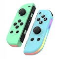 Pikkukuva 1 / 2: Langaton ohjain yhteensopiva Nintendo Switchin, Oledin ja Lite Gamepad Joystickin (l/r) kanssa, korvaava RGB-valolla - Green Blue