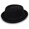 Miniatyrbild 1 av 5: Herrhatt Platt Topp Porkpie Hatt Blower Hattar, Svart Ullhatt Med Band