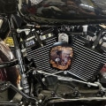 Miniatyrbillede 2 af 2: Motorcykel Ko-klokke Horn Cover Harley Dekoration Skull Trykt Horn Cover, Gotiske Biker Gaver C