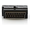 Miniatyrbillede 3 af 5: deleyCON Scart til 3x RCA Stik IN/OUT Switch + S-VIDEO S-VHS AV Audio Video Adapter - Sort