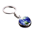 Miniatyrbillede 2 af 5: Lysende nøglering med bærbart solsystem-planet nøglering dobbeltsidede glas kugler nøglering gaver til børn søstre og venner