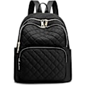 Miniatyrbillede 1 af 5: Rygsæk til kvinder, nylon rejserygsæk taske sort skuldertaske lille casual daypack til piger (sort quiltet)