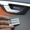 Miniatyrbilde 1 av 5: 2 stk/sett R Design Bilklistremerker og klistremerker for innvendig dørhåndtak, rattkonsollklistremerker for Volvo S60 V70 Xc60 Xc90 S80 S40 Bilstyling Tilbehør