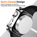 Miniatyrbild 5 av 6: Vattentätt fodral för Apple Watch 7 8 9 45 mm 41 mm skärmskydd Glas+ cover Bumper Härdat glas iWatch 5 SE 6 44 mm 40 mm Tillbehör Svart Black Series 7 8 9 41mm