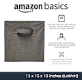 Pikkukuva 4 / 4: Amazon Basics kokoontaitettavat kangaskorit säilytyskuutiot kahvoilla, tukevat, harmaat, 33 x 33 x 33 cm, 3 kpl