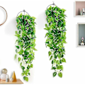 Miniatyrbilde 2 av 5: 2 stk. kunstige hengende planter, 90 cm kunstig eføy hengende grønne Scindapsus-blader til dekorasjon