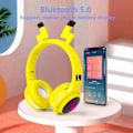 Pikkukuva 5 / 5: Söpöt lasten Bluetooth 5.0 -kuulokkeet 7 värin LED-kuulokemikrofoni tukee SD-korttia audiokaapeli kuulokkeet pojille ja tytöille lasten lahja | Bluetooth-kuulokkeet