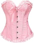 Korsett Toppar för Kvinnor, Bustier Shapewear Underkläder, Spets Midja Push Up Bodysuit rosa pink pink L