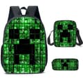 MINECRAFT Tryckt Ryggsäck 3-delat Set för Högstadieelever Style A