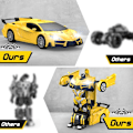 Miniatyrbild 5 av 5: Radiostyrd Bil, Transformer Robot RC Bilar med Coola LED-Strålkastare, 2.4Ghz Leksaksbilar med 360 Graders Rotation (Gul)