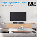 Miniatyrbild 5 av 8: Digital väggklocka, 9 tum LED digitalklocka med 12/24h, stora siffror, liten tyst väggklocka Magenta