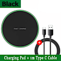 Miniatyrbillede 1 af 7: 30W Hurtig Trådløs Oplader til iPhone 15 14 13 12 X Pro Max 8 Samsung Galaxy S23 Xiaomi Trådløs Opladningsstation Oplader Black with Cable
