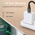 Miniatyrbilde 5 av 6: [2-pak/1M] USB C til USB C-kabel, flettet 60W 20V/3A USB Type C til Type C PD hurtigladekabel 90 grader (svart)