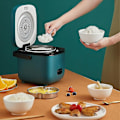 Miniatyrbild 2 av 5: Liten riskokare för 1-2 personer med ångkokningskorg, 1,2 l mini elektrisk riskokare 220v, liten multikokare, köksapparater White