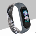 Miniatyrbillede 3 af 5: Nylon flettet urrem til Xiaomi Mi Band 4 3 rem Solo Loop NFC ur armbånd damer Smart Band gavebælte Correa Mi Band 7 6 5 sort Black Mi Band 7 6 5 4 3