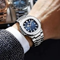 Miniatyrbillede 5 af 6: Herre Minimalistiske Armbåndsure Quartz Analog Armbåndsure Datokalender Lysende Armbåndsure Elegante Business Armbåndsure Herre Armbåndsure i Rustfrit Stål