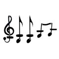 Miniatyrbilde 5 av 5: 4 stk/sett svart musikk notat vegglampe lysestake