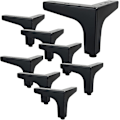 Miniatyrbillede 1 af 3: Sæt med 8 sorte metal trekant sofa møbelben, Heavy Duty Modern 4 In
