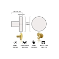 Miniatyrbillede 2 af 5: 6 stk. runde messingknopper, 25 mm massive hardware møbelskabsskuffe kommode håndtag knopper med skruer til køkken badeværelse soveværelse