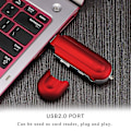 Pikkukuva 4 / 5: USB-MP3-soitin, kannettava musiikkisoitin, digitaalinen LCD-näyttö, 4 Gt tallennustilaa, FM-radio, monitoiminen MP3-musiikkisoitin, USB-tikku K1kf, punainen - WELLNGS