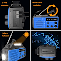 Miniatyrbild 4 av 8: Veva Radio med vev, 8000mAh - Solcellsdriven bärbar AM/FM/NOAA väderradio