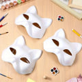 Miniatyrbild 3 av 6: DIY Maskerad 3-pack: Blanka, Målningsbara Djurmasker för Fester, Halloween