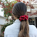 Pikkukuva 3 / 5: (Punainen 6-pakkaus) Ponytail-hiuslenkki, pehmeä ja sileä, rypyttömät hiuslenkit, trendikäs hiusrengas, pallotyttöjen hiuslenkki_xx Z