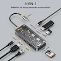 Miniatyrbild 1 av 6: 5/6/7/8/11 i 1 USB C-hubb med 4K HDMI-adapter och SD/TF-kortläsare RJ45 PD Snabbladdning för MacBook Laptop Data 8 IN 1 pro