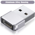 Miniatyrbild 5 av 7: USB till USB C-adapter 3-pack, Typ C hona till A hane laddningskabelkonverter för Apple iWatch 8 8 Silver