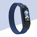 Miniatyrbillede 1 af 5: Nylon Flettet Urrem til Xiaomi Mi Band 4 3 Rem Solo Loop NFC Ur Armbånd Kvinder Smart Band Gave Bælte Correa Mi Band 7 6 5 Blå Blue Mi Band 7 6 5 4 3