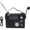 Miniatyrbild 1 av 10: Handvevad Radio AM FM SW Multiband LED Nödradio med MP3-spelare U-disk Lagringskortplats