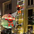 Klättrande tomte på stege med 150 cm LED-lampor, USB & fjärrkontroll