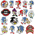 Miniatyrbillede 1 af 2: 16 stk. tøj hat broderi stryge-på sy dekorative patches til Sonic