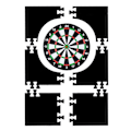 Pikkukuva 4 / 5: Dartboard-ympäristön suojaseinä, taulun kehys dartboard-suojaukseen vakiokoossa