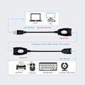 Miniatyrbillede 3 af 7: USB til RJ45 Forlænger Adapter via RJ45 Ethernet Lan Splitter Kabel USB