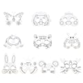 Miniatyrbilde 2 av 4: Barnemaske dyremasker tomme malemasker Halloween jul bursdag sceneopptreden temafest karneval 40 stykker med duplikater 4pcs