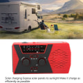 Miniatyrbild 3 av 10: Solenergidrivna Nödradio, ABS Solenergi Handvevad Självförsörjande Radio FM AM NOAA Väderradio