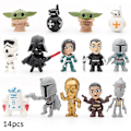 Pikkukuva 1 / 4: 14 kpl Star Wars Minihahmosetti, Hahmokoriste, Kakku- ja muffinssikoristeet, Lastenjuhlatarvikkeet