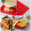 Pikkukuva 3 / 8: 2 kpl Muotti kakku muotti, Vaahtelumuoti Silikoninen, Kakku muotti Jääkuutio Leivonnainen muotti, 4-in-1 Square Waffles