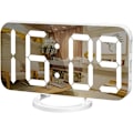 Miniatyrbild 1 av 5: Digital väckarklocka, stor spegelvänd LED-display, med USB-laddning B